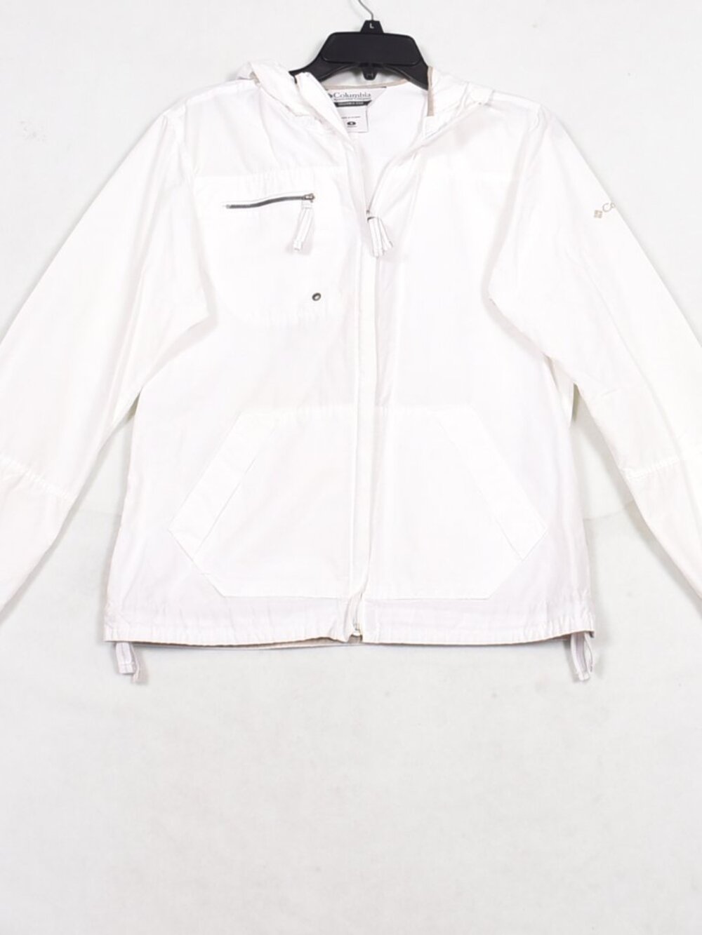 Columbia Women's White Windbreaker Hooded Size Small